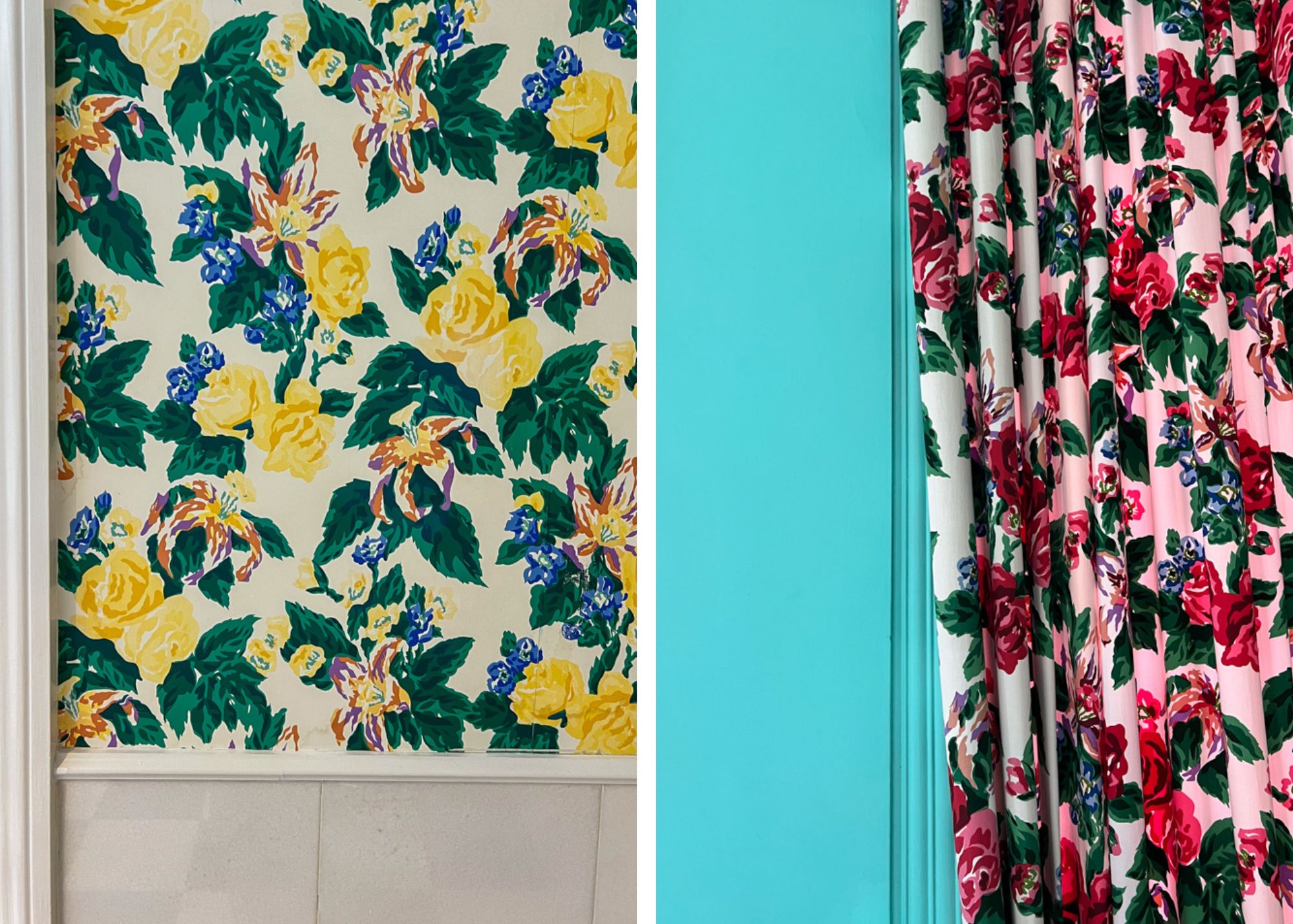 the greenbrier hotels floral wallpaper and curtains